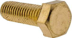 Value Collection - 1/2-13 UNC, 1-1/2" Length Under Head Hex Head Cap Screw - Brass, 3/4" Hex - Industrial Tool & Supply
