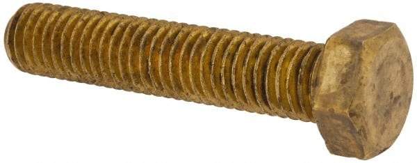Value Collection - 1/2-13 UNC, 2-1/2" Length Under Head Hex Head Cap Screw - Brass, 3/4" Hex - Industrial Tool & Supply