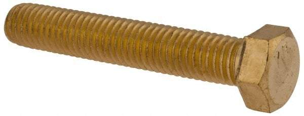 Value Collection - 1/2-13 UNC, 3" Length Under Head Hex Head Cap Screw - Brass, 3/4" Hex - Industrial Tool & Supply