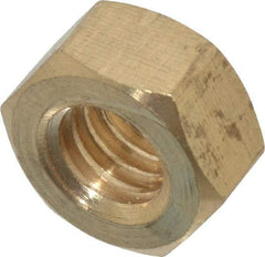Value Collection - 5/16-18 UNC Brass Right Hand Hex Nut - 1/2" Across Flats, 17/64" High, Uncoated - Industrial Tool & Supply