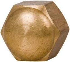 Value Collection - 1/2-13" UNC, 3/4" Width Across Flats, Uncoated, Brass Acorn Nut - 9/16" Overall Height - Industrial Tool & Supply