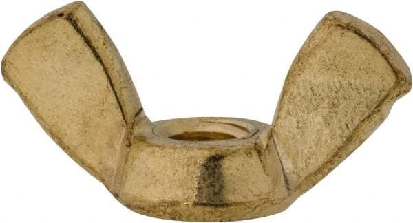 Value Collection - #10-24 UNC, Brass Standard Wing Nut - 0.91" Wing Span, 0.47" Wing Span - Industrial Tool & Supply
