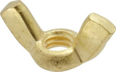 Value Collection - 1/4-20 UNC, Brass Standard Wing Nut - 1.1" Wing Span, 0.57" Wing Span - Industrial Tool & Supply