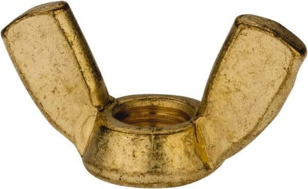 Value Collection - 3/8-16 UNC, Brass Standard Wing Nut - 1.44" Wing Span, 0.79" Wing Span - Industrial Tool & Supply