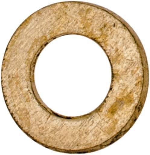 Value Collection - #2 Screw, Brass Standard Flat Washer - 0.099" ID x 3/16" OD, 0.02" Thick, Plain Finish - Industrial Tool & Supply