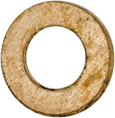 Value Collection - #2 Screw, Brass Standard Flat Washer - 0.099" ID x 3/16" OD, 0.02" Thick, Plain Finish - Industrial Tool & Supply