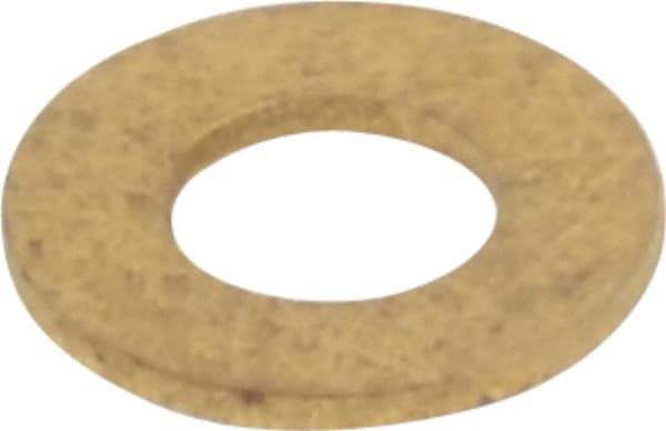 Value Collection - #6 Screw, Brass Standard Flat Washer - 0.147" ID x 5/16" OD, 0.025" Thick, Plain Finish - Industrial Tool & Supply