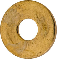 Value Collection - #6 Screw, Brass Standard Flat Washer - 0.147" ID x 3/8" OD, 0.032" Thick, Plain Finish - Industrial Tool & Supply