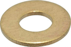 Value Collection - #8 Screw, Brass Standard Flat Washer - 0.172" ID x 3/8" OD, 0.032" Thick, Plain Finish - Industrial Tool & Supply