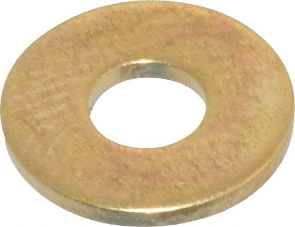 Value Collection - #8 Screw, Brass Standard Flat Washer - 0.172" ID x 7/16" OD, 0.036" Thick, Plain Finish - Industrial Tool & Supply