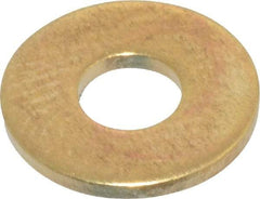 Value Collection - #8 Screw, Brass Standard Flat Washer - 0.172" ID x 7/16" OD, 0.036" Thick, Plain Finish - Industrial Tool & Supply