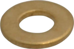 Value Collection - #10 Screw, Brass Standard Flat Washer - 0.2" ID x 7/16" OD, 0.036" Thick, Plain Finish - Industrial Tool & Supply