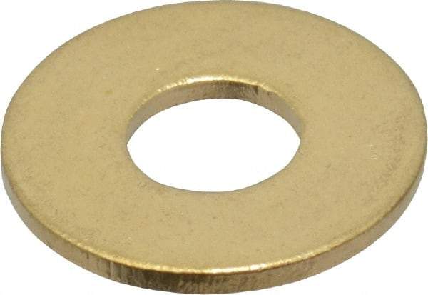 Value Collection - #10 Screw, Brass Standard Flat Washer - 0.2" ID x 1/2" OD, 0.04" Thick, Plain Finish - Industrial Tool & Supply