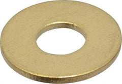 Value Collection - #10 Screw, Brass Standard Flat Washer - 0.2" ID x 1/2" OD, 0.04" Thick, Plain Finish - Industrial Tool & Supply