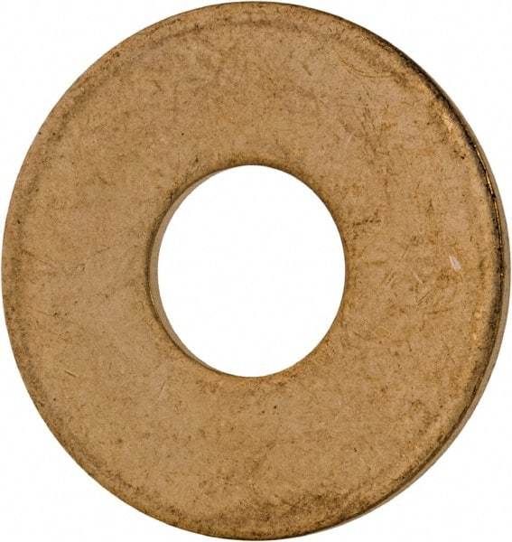 Value Collection - #14 Screw, Brass Standard Flat Washer - 0.26" ID x 11/16" OD, 0.051" Thick, Plain Finish - Industrial Tool & Supply