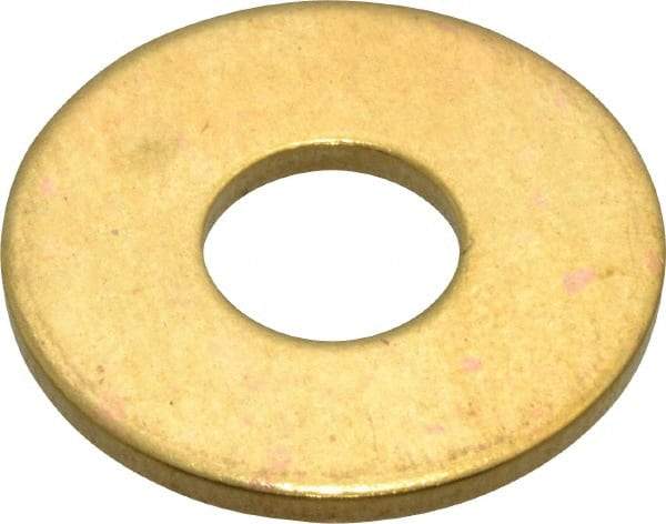 Value Collection - #20 Screw, Brass Standard Flat Washer - 0.339" ID x 7/8" OD, 0.057" Thick, Plain Finish - Industrial Tool & Supply