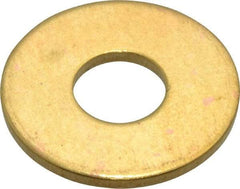 Value Collection - #20 Screw, Brass Standard Flat Washer - 0.339" ID x 7/8" OD, 0.057" Thick, Plain Finish - Industrial Tool & Supply