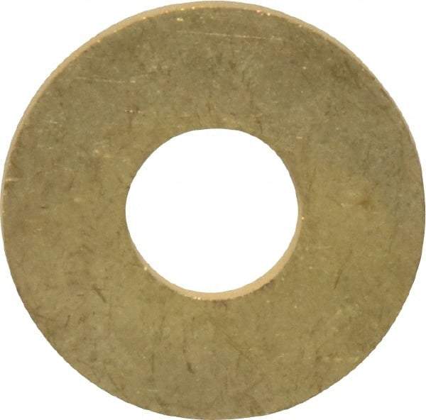 Value Collection - #24 Screw, Brass Standard Flat Washer - 0.386" ID x 1" OD, 0.074" Thick, Plain Finish - Industrial Tool & Supply