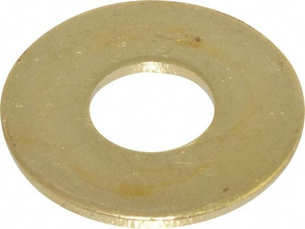 Value Collection - 1/2" Screw, Brass Standard Flat Washer - 0.562" ID x 1-3/8" OD, 0.091" Thick, Plain Finish - Industrial Tool & Supply