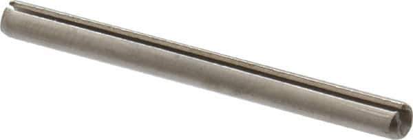 Made in USA - 3/32" Diam x 1-1/8" Long Slotted Spring Pin - Grade 420 Stainless Steel, Bright Finish - Industrial Tool & Supply