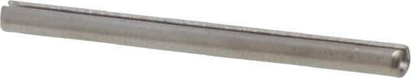 Made in USA - 3/32" Diam x 1-1/4" Long Slotted Spring Pin - Grade 420 Stainless Steel, Bright Finish - Industrial Tool & Supply