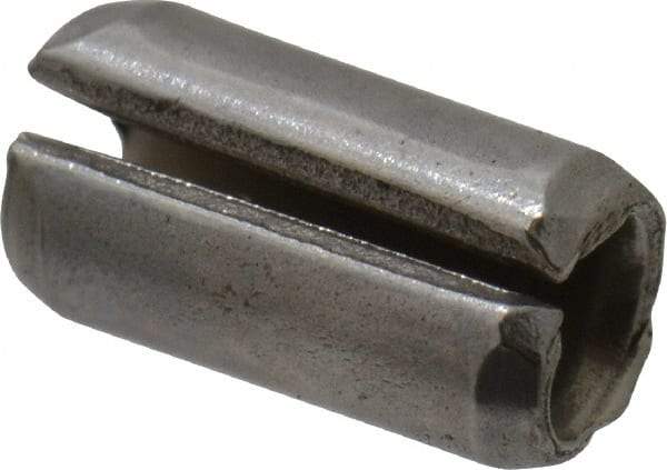 Made in USA - 1/8" Diam x 1/4" Long Slotted Spring Pin - Grade 420 Stainless Steel, Bright Finish - Industrial Tool & Supply