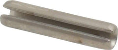 Made in USA - 1/8" Diam x 9/16" Long Slotted Spring Pin - Grade 420 Stainless Steel, Bright Finish - Industrial Tool & Supply