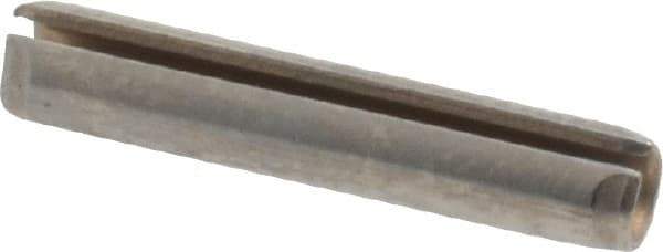Made in USA - 1/8" Diam x 11/16" Long Slotted Spring Pin - Grade 420 Stainless Steel, Bright Finish - Industrial Tool & Supply