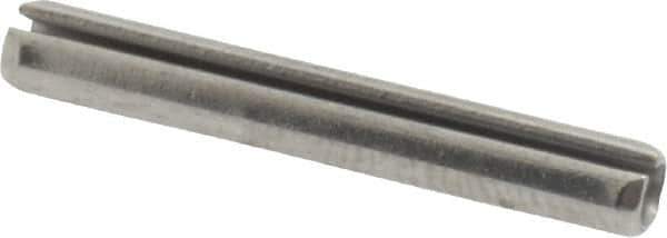 Made in USA - 1/8" Diam x 7/8" Long Slotted Spring Pin - Grade 420 Stainless Steel, Bright Finish - Industrial Tool & Supply