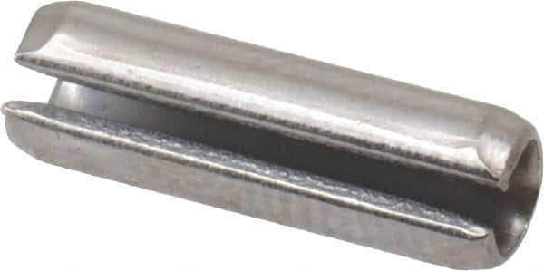 Made in USA - 5/32" Diam x 1/2" Long Slotted Spring Pin - Grade 420 Stainless Steel, Bright Finish - Industrial Tool & Supply