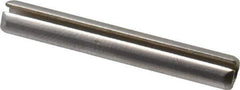 Made in USA - 5/32" Diam x 1-1/8" Long Slotted Spring Pin - Grade 420 Stainless Steel, Bright Finish - Industrial Tool & Supply