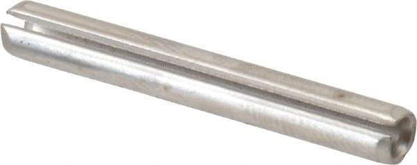 Made in USA - 5/32" Diam x 1-1/4" Long Slotted Spring Pin - Grade 420 Stainless Steel, Bright Finish - Industrial Tool & Supply