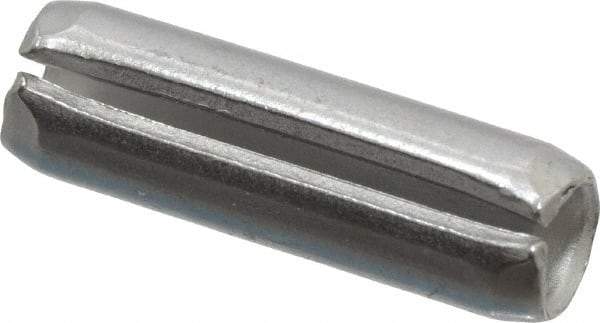 Made in USA - 3/16" Diam x 5/8" Long Slotted Spring Pin - Grade 420 Stainless Steel, Bright Finish - Industrial Tool & Supply