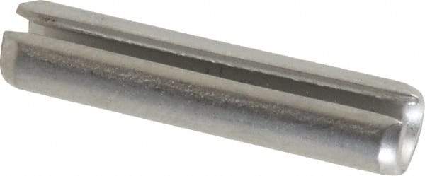 Made in USA - 3/16" Diam x 7/8" Long Slotted Spring Pin - Grade 420 Stainless Steel, Bright Finish - Industrial Tool & Supply