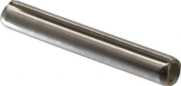 Made in USA - 3/16" Diam x 1-1/4" Long Slotted Spring Pin - Grade 420 Stainless Steel, Bright Finish - Industrial Tool & Supply