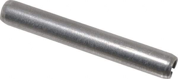 Made in USA - 3/16" Diam x 1-3/8" Long Slotted Spring Pin - Grade 420 Stainless Steel, Bright Finish - Industrial Tool & Supply