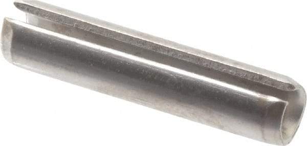 Made in USA - 7/32" Diam x 1" Long Slotted Spring Pin - Grade 420 Stainless Steel, Bright Finish - Industrial Tool & Supply