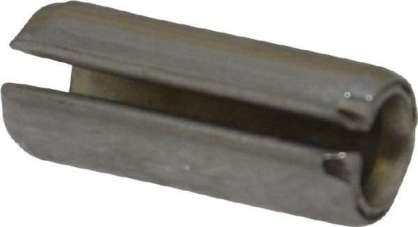 Made in USA - 1/4" Diam x 5/8" Long Slotted Spring Pin - Grade 420 Stainless Steel, Bright Finish - Industrial Tool & Supply