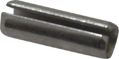 Made in USA - 1/4" Diam x 3/4" Long Slotted Spring Pin - Grade 420 Stainless Steel, Bright Finish - Industrial Tool & Supply