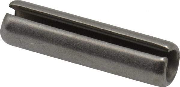 Made in USA - 1/4" Diam x 1" Long Slotted Spring Pin - Grade 420 Stainless Steel, Bright Finish - Industrial Tool & Supply