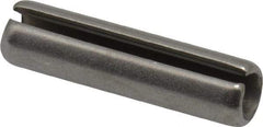 Made in USA - 1/4" Diam x 1" Long Slotted Spring Pin - Grade 420 Stainless Steel, Bright Finish - Industrial Tool & Supply