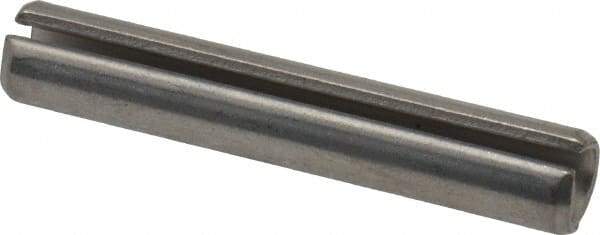 Made in USA - 1/4" Diam x 1-1/2" Long Slotted Spring Pin - Grade 420 Stainless Steel, Bright Finish - Industrial Tool & Supply