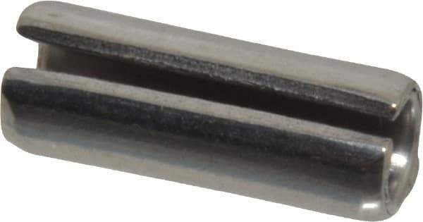 Made in USA - 3/8" Diam x 1" Long Slotted Spring Pin - Grade 420 Stainless Steel, Bright Finish - Industrial Tool & Supply