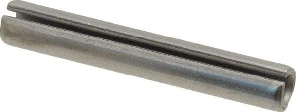 Made in USA - 3/8" Diam x 2-1/2" Long Slotted Spring Pin - Grade 420 Stainless Steel, Bright Finish - Industrial Tool & Supply