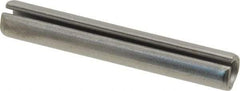 Made in USA - 3/8" Diam x 2-1/2" Long Slotted Spring Pin - Grade 420 Stainless Steel, Bright Finish - Industrial Tool & Supply