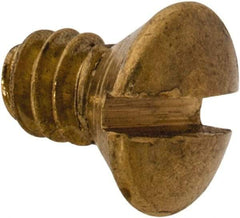 Value Collection - #6-32 UNC, 1/4" OAL Slotted Drive Machine Screw - Oval Head, Brass, Uncoated, Without Washer - Industrial Tool & Supply