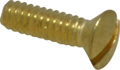 Value Collection - #6-32 UNC, 1/2" OAL Slotted Drive Machine Screw - Oval Head, Brass, Uncoated, Without Washer - Industrial Tool & Supply