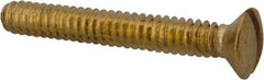 Value Collection - #6-32 UNC, 1" OAL Slotted Drive Machine Screw - Oval Head, Brass, Uncoated, Without Washer - Industrial Tool & Supply