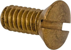 Value Collection - #8-32 UNC, 3/8" OAL Slotted Drive Machine Screw - Oval Head, Brass, Uncoated, Without Washer - Industrial Tool & Supply