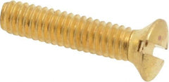 Value Collection - #8-32 UNC, 3/4" OAL Slotted Drive Machine Screw - Oval Head, Brass, Uncoated, Without Washer - Industrial Tool & Supply